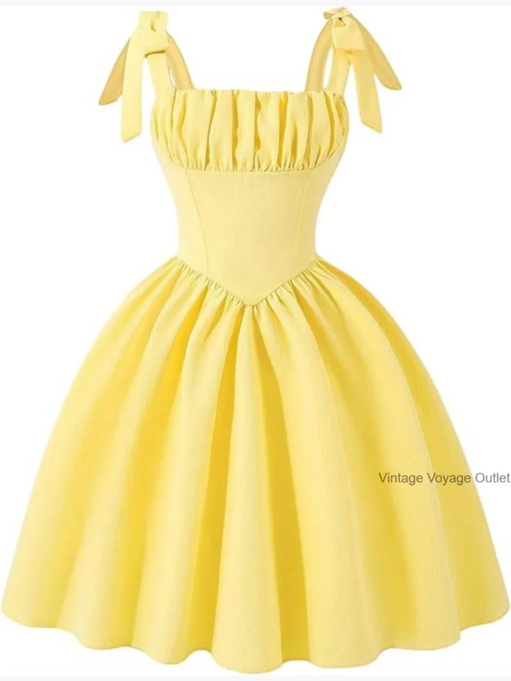 Girl's Bow Tie Shoulder A-Line Dress Sleeveless Smocked Summer